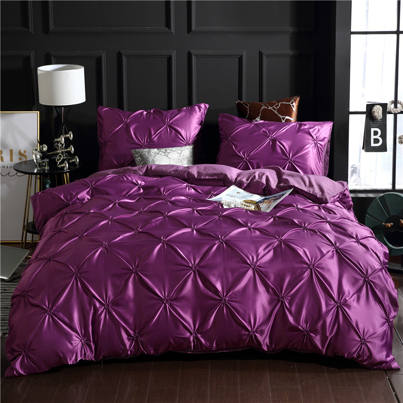 Three-piece Solid Color Bed Sheet Duvet Cover